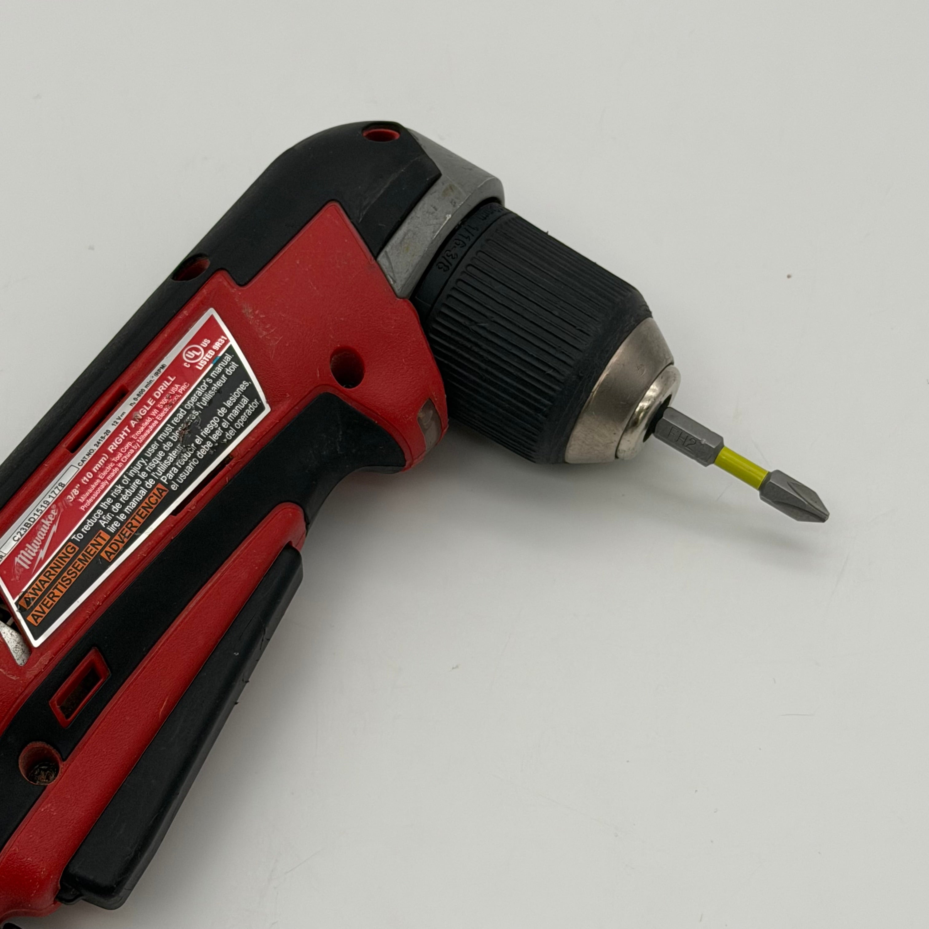 Milwaukee 2415-20 M12 12V 3/8-Inch Cordless Right Angle Drill with M12 Charger and Drill Bit  TESTED