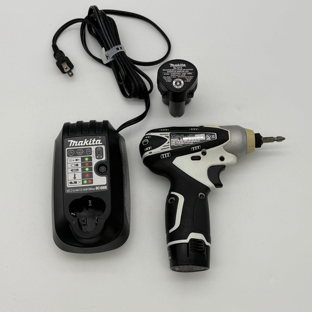 Makita DT01 7.2V Cordless Impact Driver Kit w/ Charger & 2 BL1014 Battery Tested