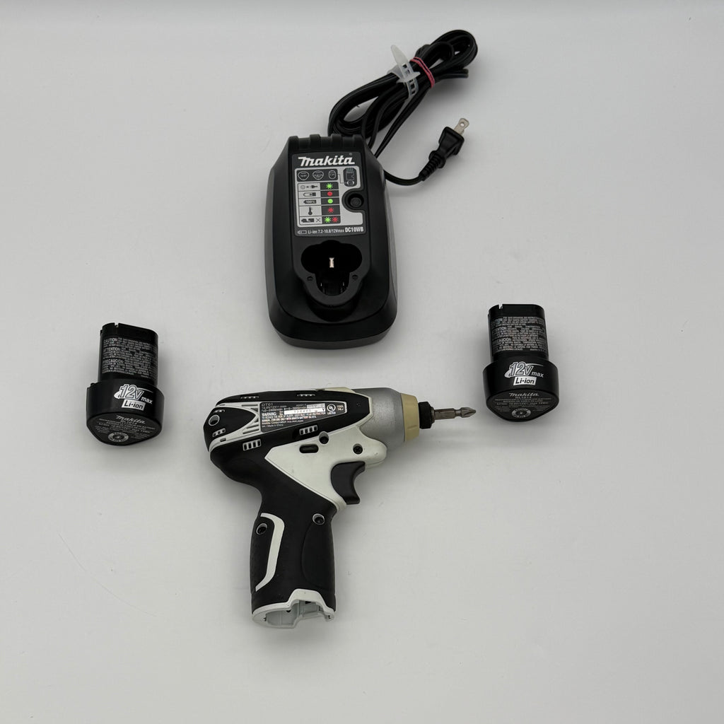Makita DT01 7.2V Cordless Impact Driver Kit w/ Charger & 2 BL1014 Battery Tested