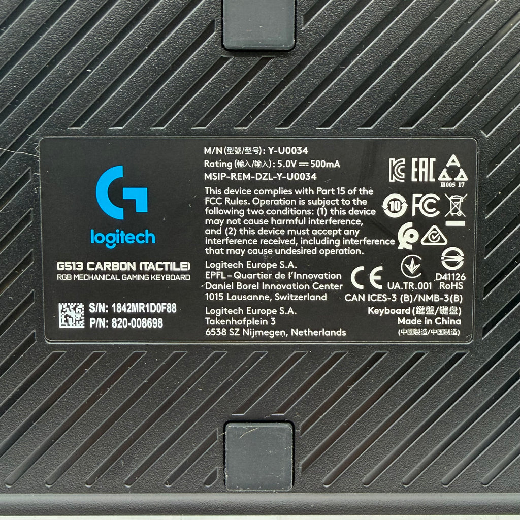 Logitech G513 Carbon Tactile RGB Mechanical Gaming Keyboard