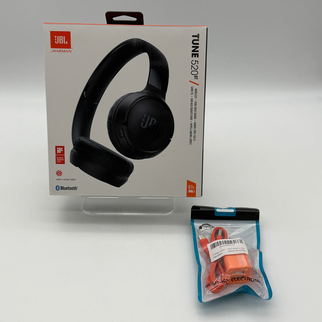 JBL Tune 520BT Bluetooth On-Ear Headphones Black - Sealed Box