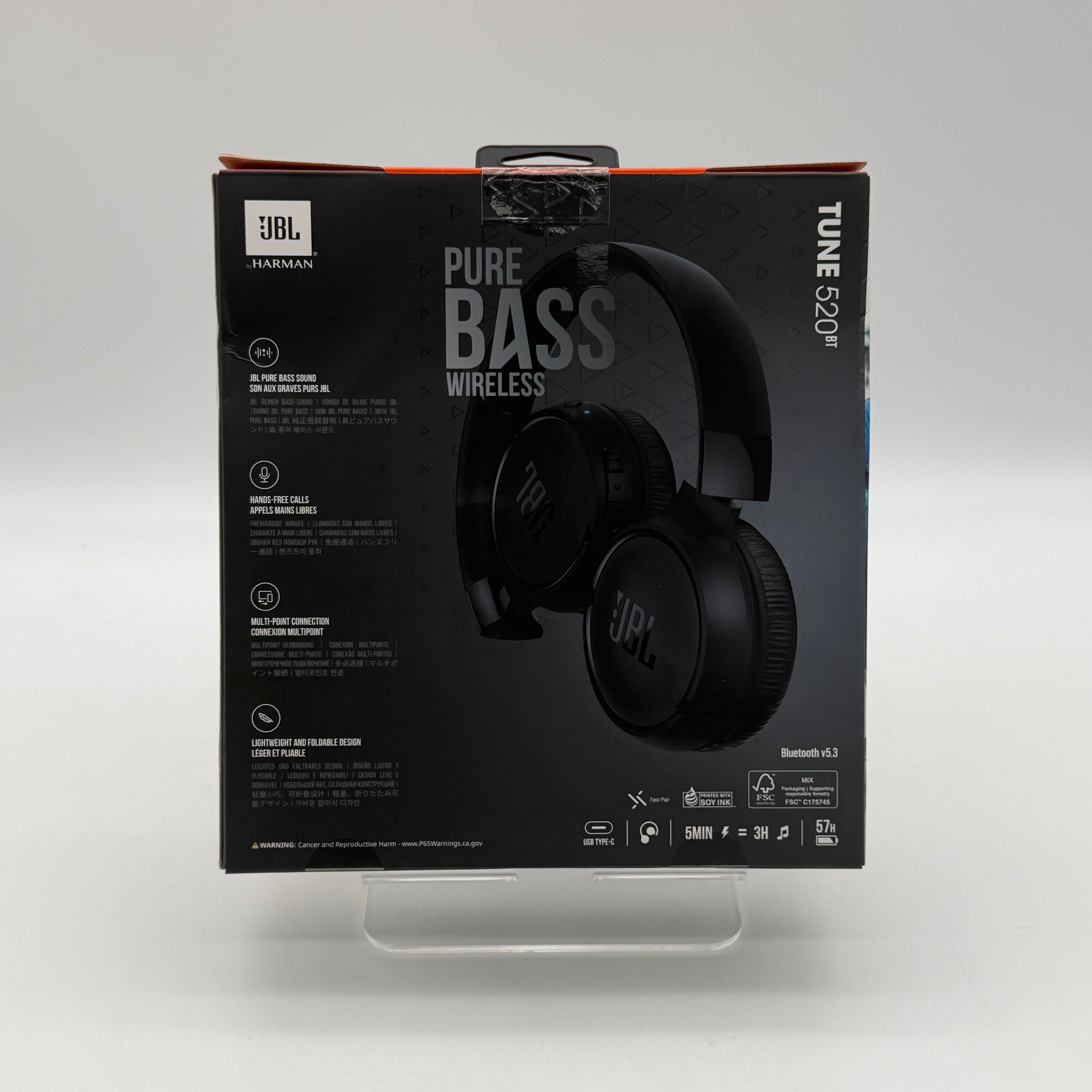 JBL Tune 520BT Bluetooth On-Ear Headphones Black - Sealed Box