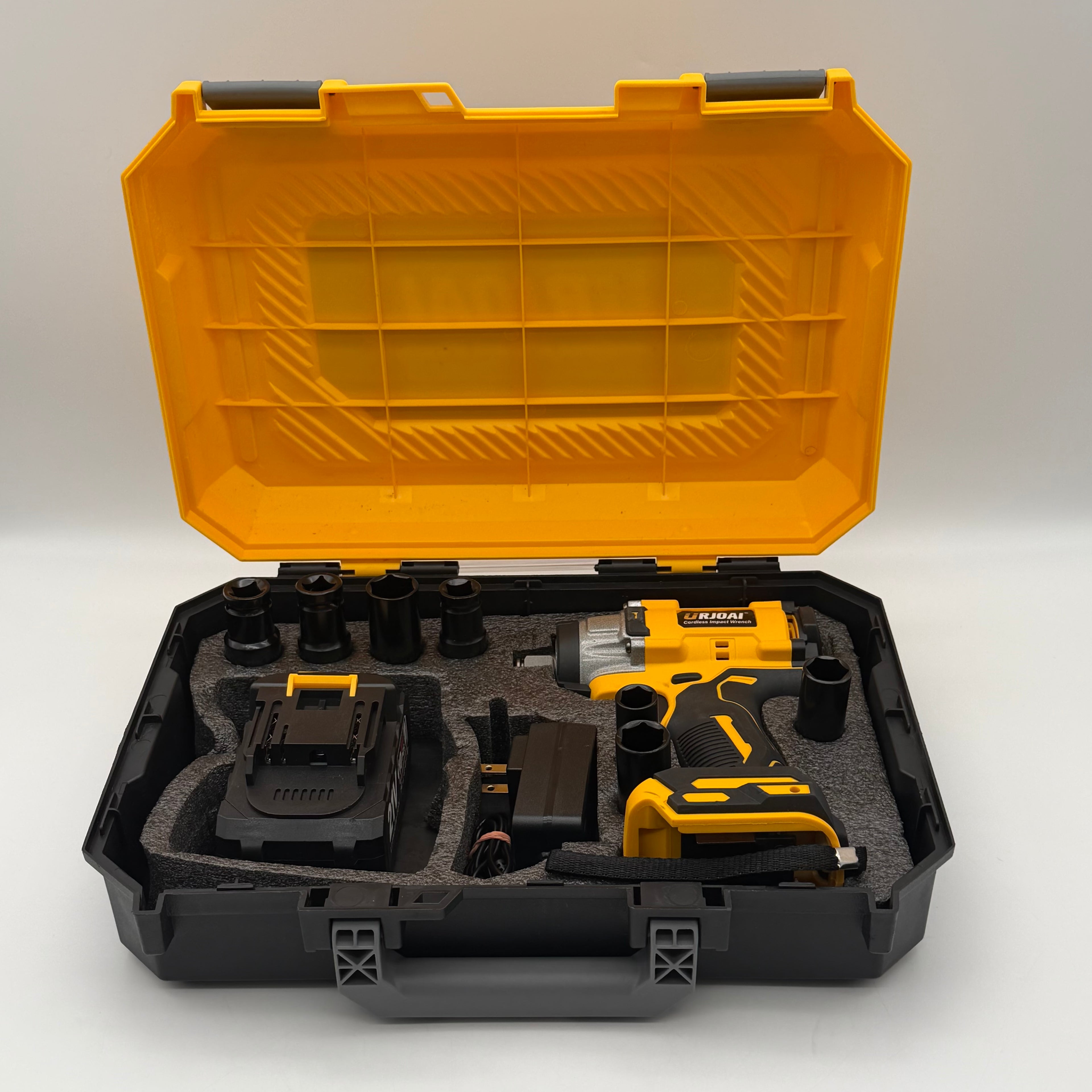Urjoai 21V Brushless Cordless Impact Wrench, 1 Battery, Charger, Case