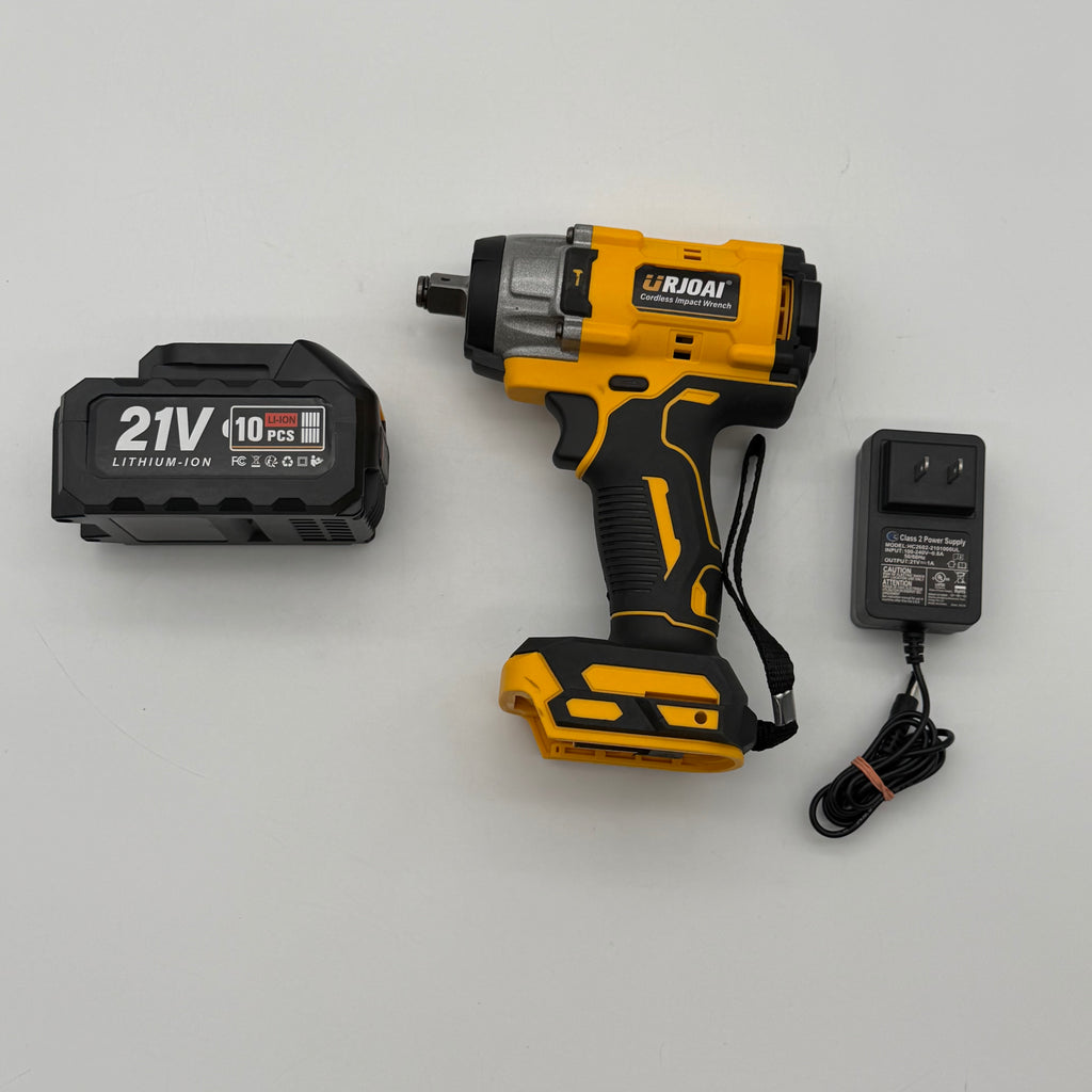Urjoai 21V Brushless Cordless Impact Wrench, 1 Battery, Charger, Case