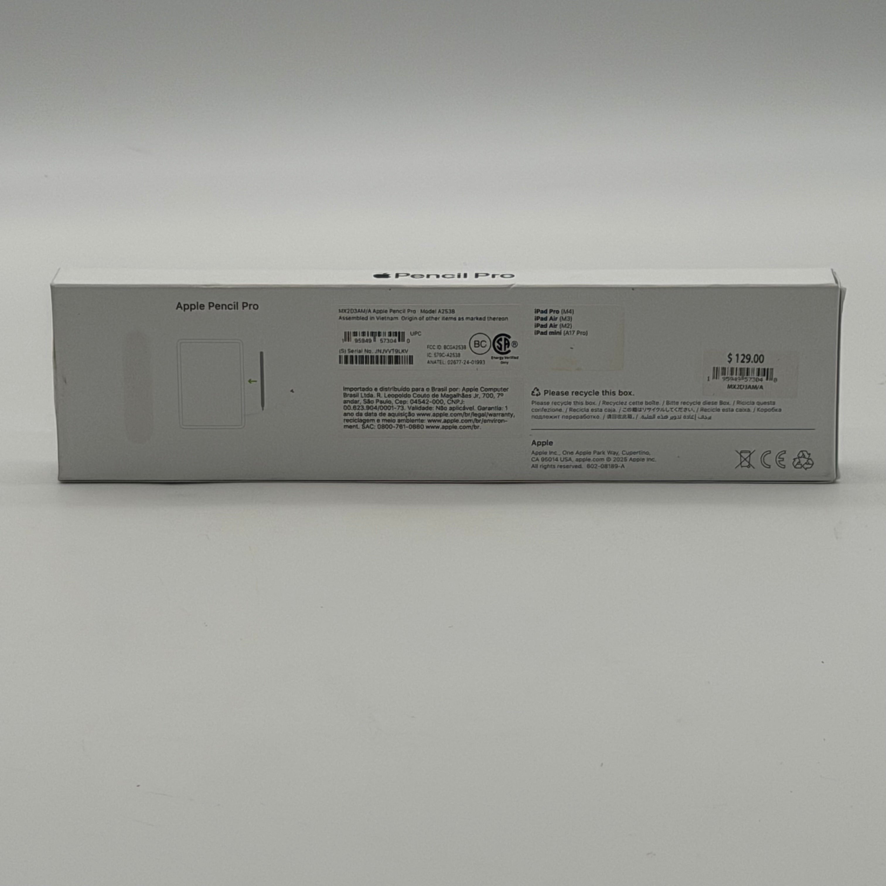 Apple Pencil Pro White MX2D3AM/A- Model A2538, Good Condition, with Original Box