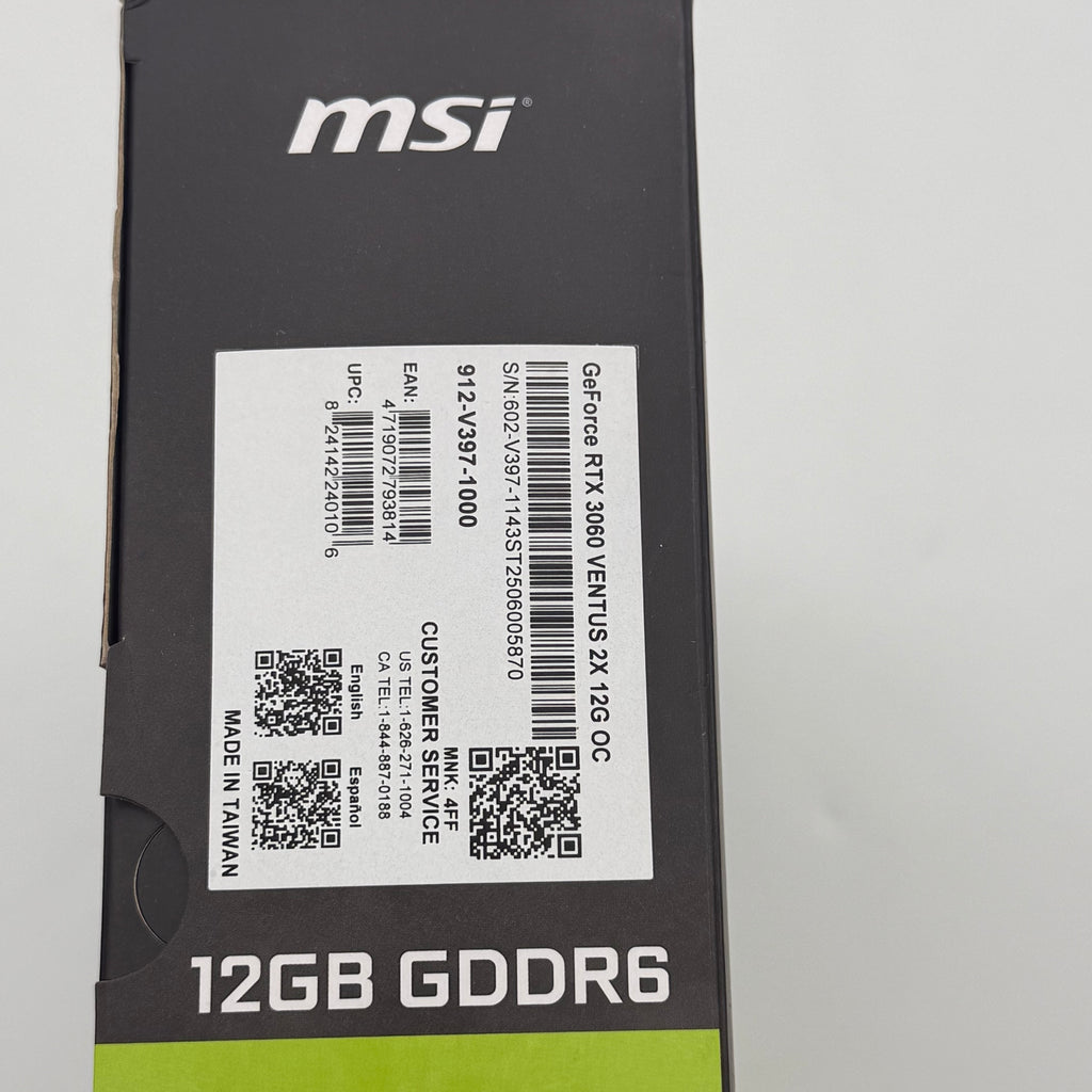 MSI NVIDIA GeForce RTX 3060 Ventus 2x 12GB OC Edition GDDR6 Graphic Card