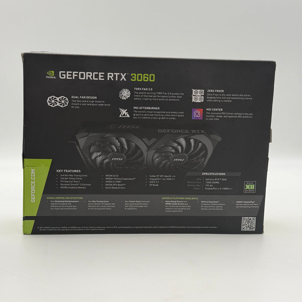 MSI NVIDIA GeForce RTX 3060 Ventus 2x 12GB OC Edition GDDR6 Graphic Card