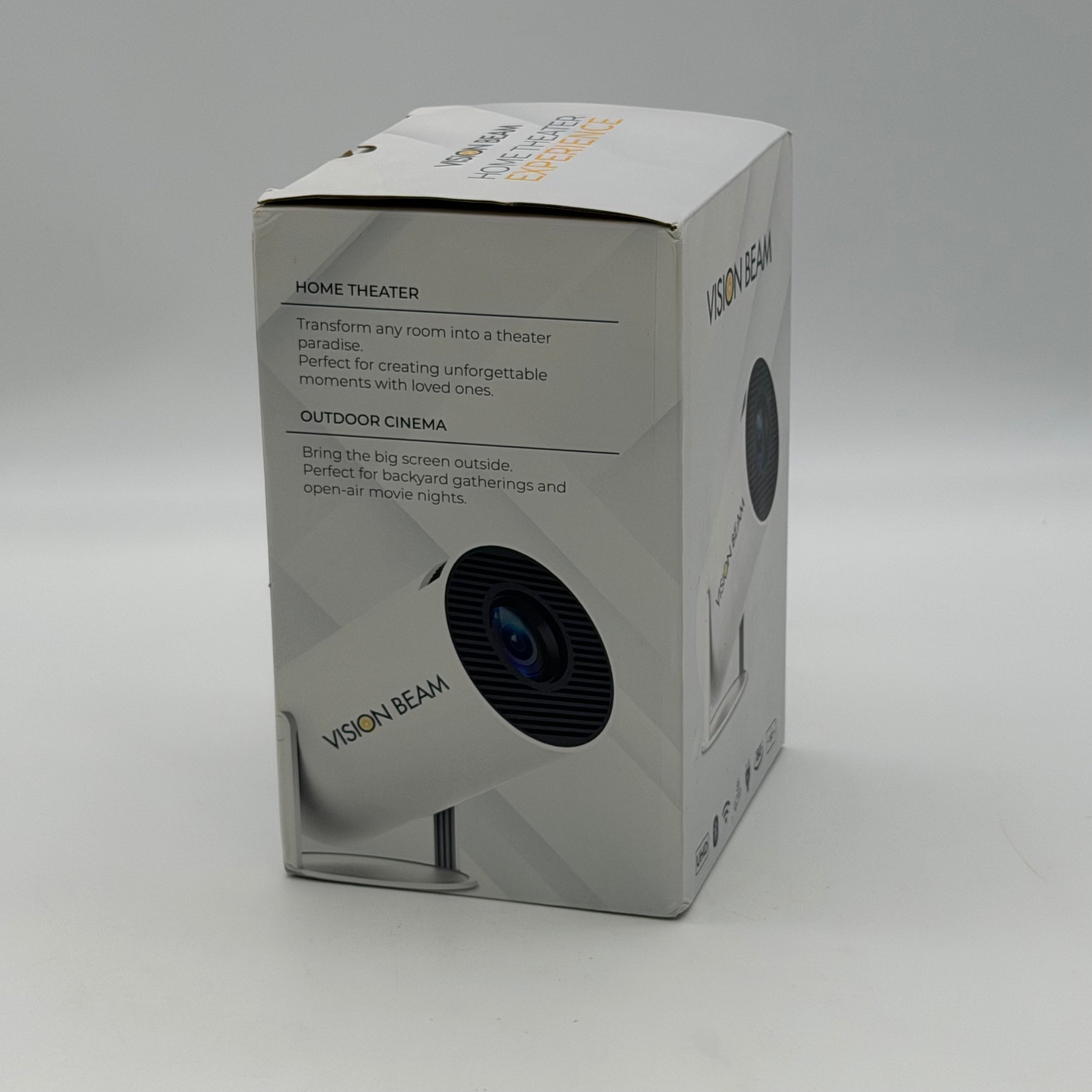 Vision Beam HD Projector Black New Open Box Clear Sharp Projection - Tested