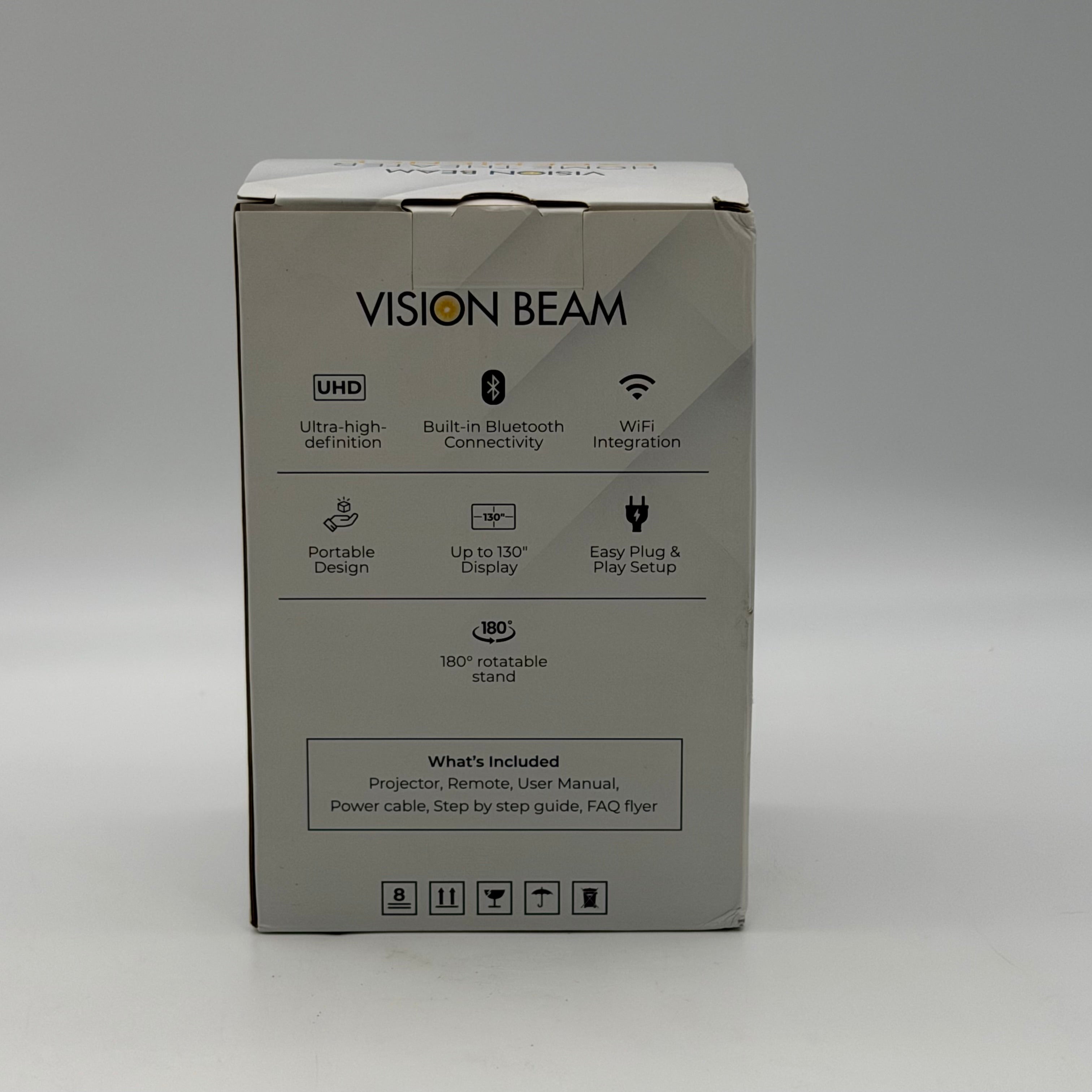 Vision Beam HD Projector Black New Open Box Clear Sharp Projection - Tested
