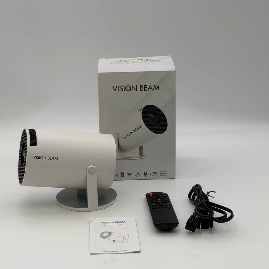 Vision Beam HD Projector Black New Open Box Clear Sharp Projection - Tested